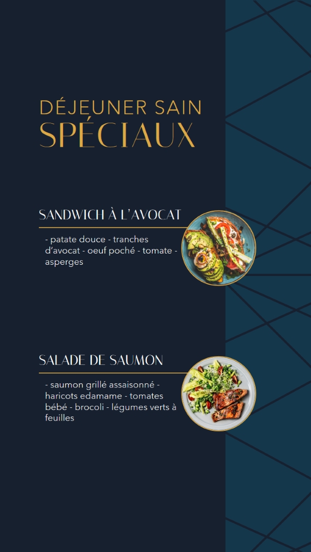 Déjeuners spéciaux santé blue elegant,simple,geometric