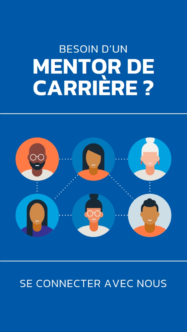 Vous avez besoin d’un mentor de carrière ? blue simple,clean,illustration,circles,bold,graphic
