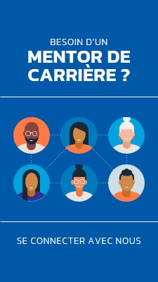 Vous avez besoin d’un mentor de carrière ? blue simple,clean,illustration,circles,bold,graphic