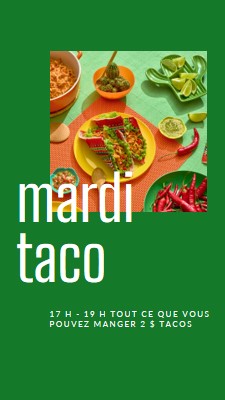 Tout ce que vous pouvez manger de tacos green elegant,bold,photo