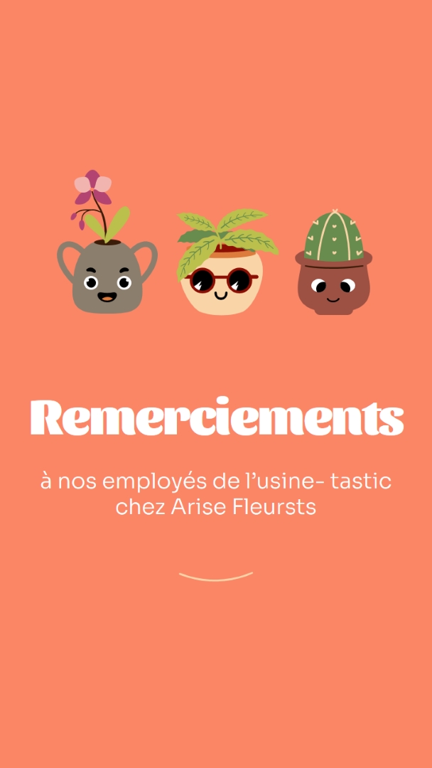 Merci carte pour les employés orange bright,simple,plants,cute,fun,graphic