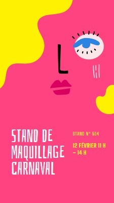 Stand de maquillage carnaval pink bold,abstract,shapes,graphic,illustration,bright