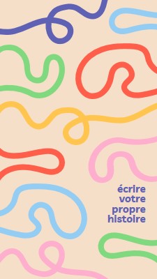 Écrire votre propre histoire yellow bold,vibrant,squiggles,asymmetrical,bright,fun