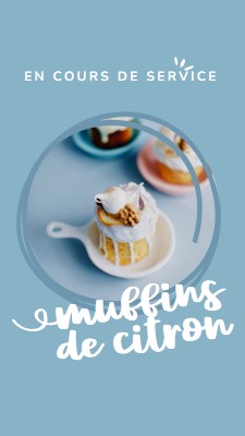 Maintenant servir des muffins de citron blue modern,playful,whimsical