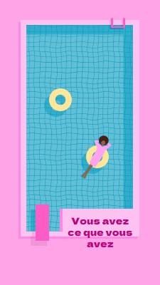 La relaxation est un mode de vie pink bold,playful,pool,vibrant,bright,70s