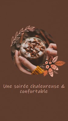 Une soirée chaleureuse et confortable brown modern,simple,frame,botanical,handwriting,