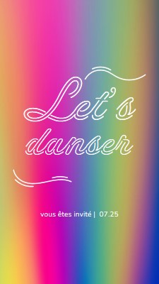 Allons danser, vous êtes invités pink bold,bright,typographic