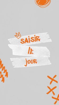 Saisissez la journée orange modern,grungy,scribbles,doodles,irregular,brushstroke