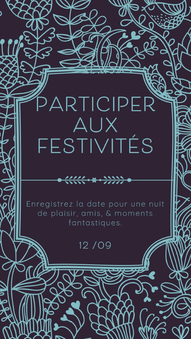 Participer aux festivités blue elegant,classic,floral