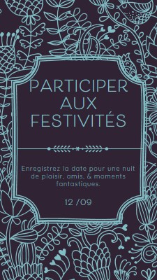 Participer aux festivités blue elegant,classic,floral