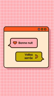 Bonne nuit, sommeil serré pink retro,graphic,message,speech-bubble,icon,motif,emoji,