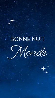 Bonne nuit monde blue modern,simple,typographic,whimsical,motif,