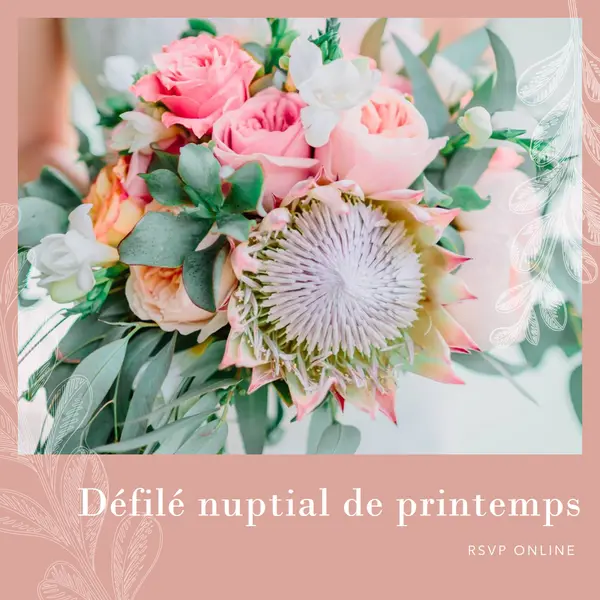 Défilé nuptial de printemps pink organic-simple