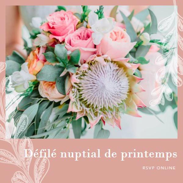 Défilé nuptial de printemps pink organic-simple