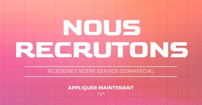 Nous recrutons - rejoignez-nous ! pink simple,bold,gradient,grid,minimal,bright