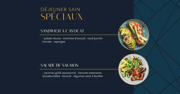 Déjeuners spéciaux santé blue elegant,simple,geometric