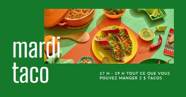 Tout ce que vous pouvez manger de tacos green elegant,bold,photo