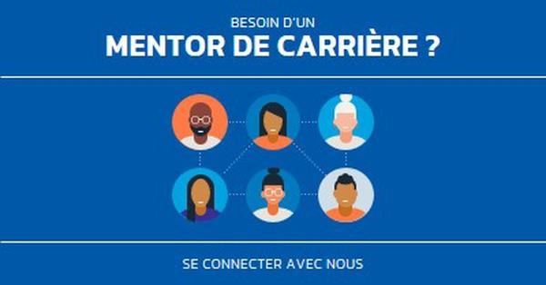 Vous avez besoin d’un mentor de carrière ? blue simple,clean,illustration,circles,bold,graphic