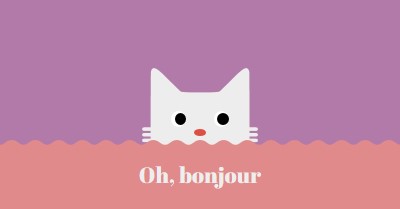 Oh, bonjour red cute,simple,cat,neutral,bright,fun