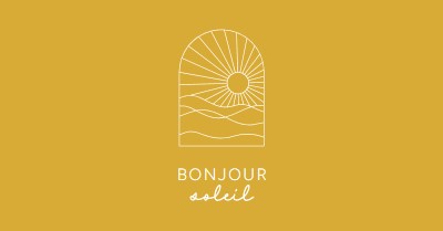 Bonjour, soleil yellow modern,minimal,lines,simple,waves,sun