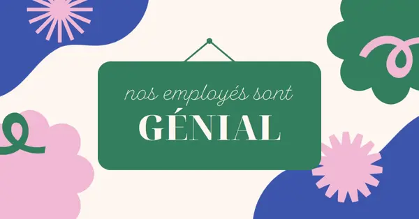 Merci carte pour les employés de l’entreprise green organic,playful,sign,bold,floral,geometric