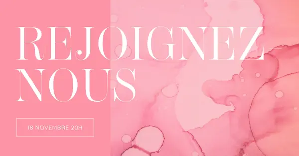 Rejoignez-nous pour un événement pink elegant,clean,watercolor,classic,simple,minimal