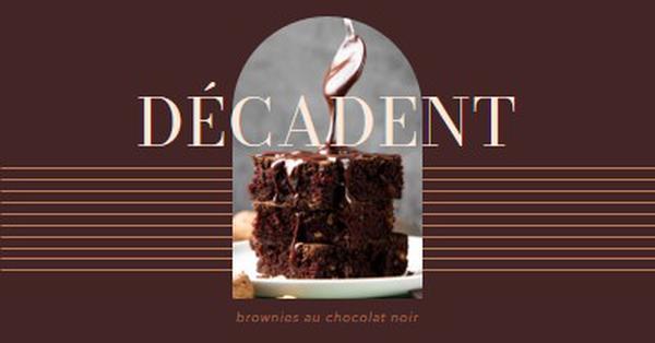 Brownies décadents au chocolat brown elegant,simple,arch