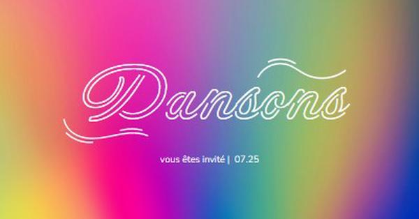 Allons danser, vous êtes invités pink bold,bright,typographic