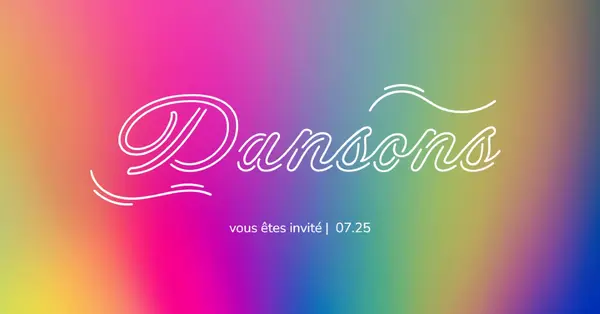 Allons danser, vous êtes invités pink bold,bright,typographic