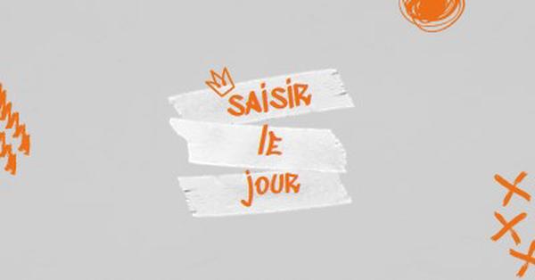 Saisissez la journée orange modern,grungy,scribbles,doodles,irregular,brushstroke