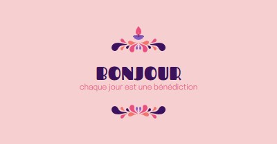 Chaque jour est une bénédiction pink modern,playful,graphics,bright,typographic,art-nouveau