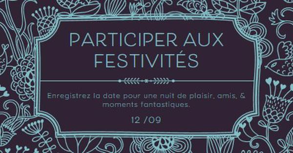 Participer aux festivités blue elegant,classic,floral