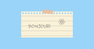 Note bonjour blue vibrant,simple,note,minimal,scrapbook,note[pad