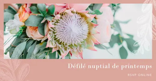 Défilé nuptial de printemps pink organic-simple