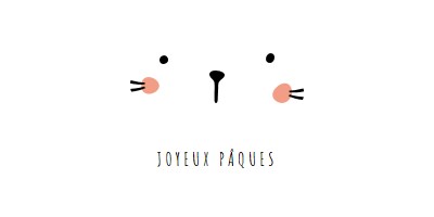 Joyeux Pâques, lapin white whimsical-line