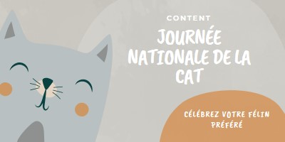 Joyeux Jour national du chat gray organic-simple