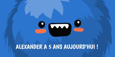 Petit monstre a cinq ans blue whimsical-color-block