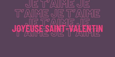 Je t’aime, Saint-Valentin purple modern-bold