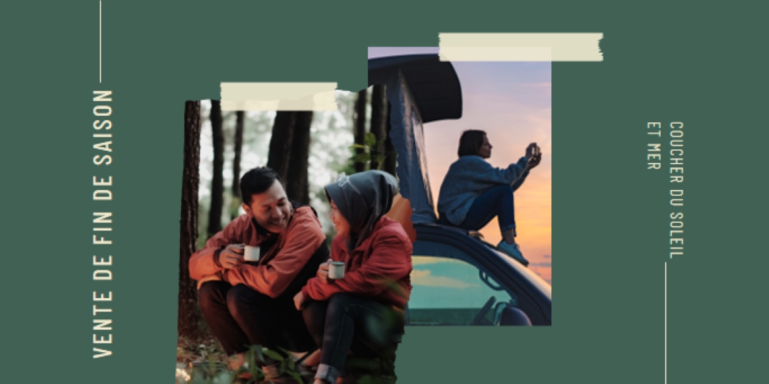 Campeurs heureux green modern-simple