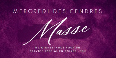 Messe du mercredi des Cendres purple modern-simple