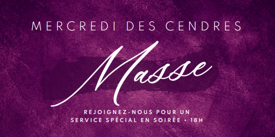 Messe du mercredi des Cendres purple modern-simple