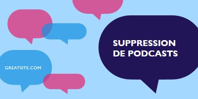 Suppression du podcast maintenant blue modern-color-block