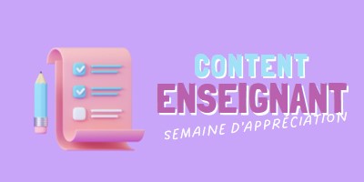 Semaine d’appréciation des enseignants purple whimsical-color-block