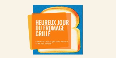 Heureux jour du fromage grillé orange modern-bold