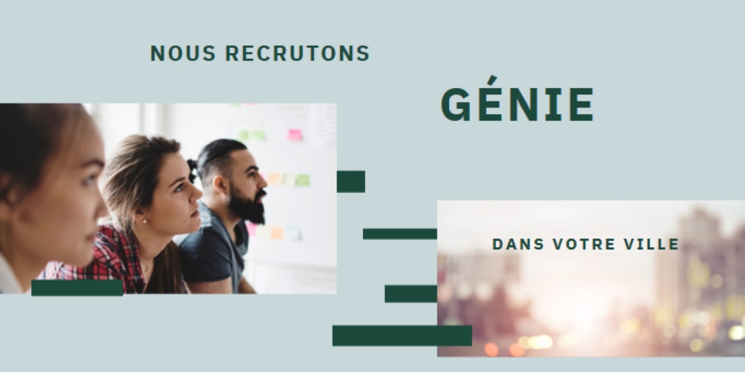 Nous recrutons des ingénieurs blue modern-simple