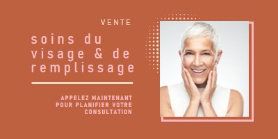 Vente de soins pour le visage et de remplissage orange modern-geometric-&-linear