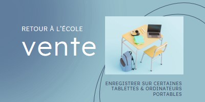 Vente de retour à l’école blue modern-simple