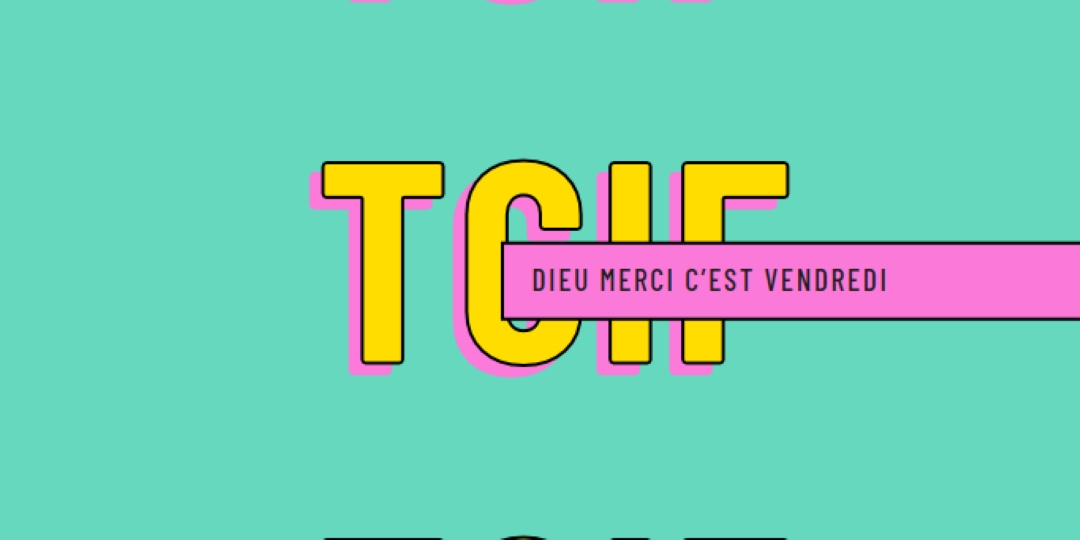 Dieu merci, c’est vendredi yellow modern-bold