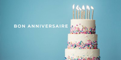 Bon gâteau d’anniversaire blue modern-simple