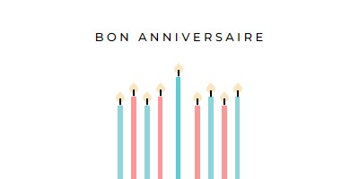 Joyeux bougies d’anniversaire white modern-simple